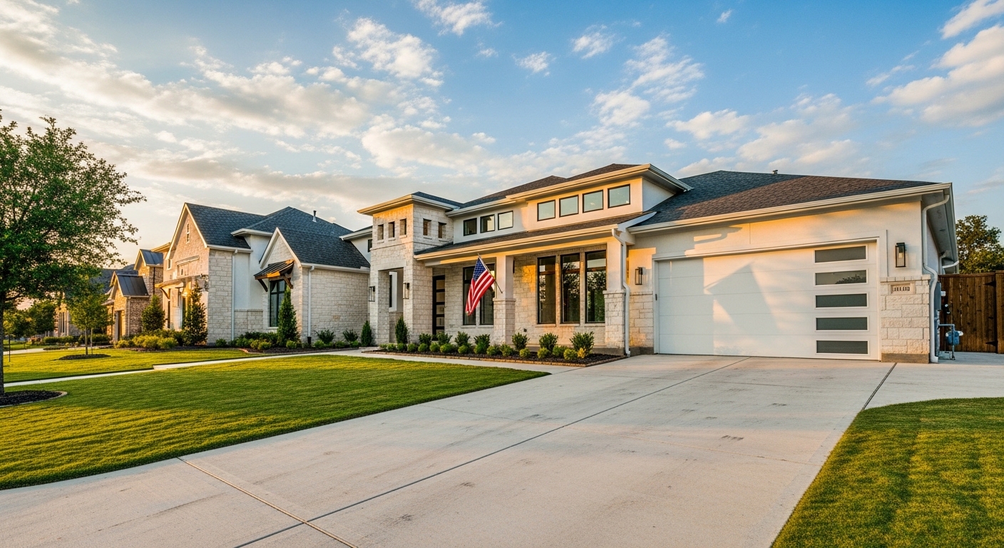 Beautiful Dallas home with pristine garage door